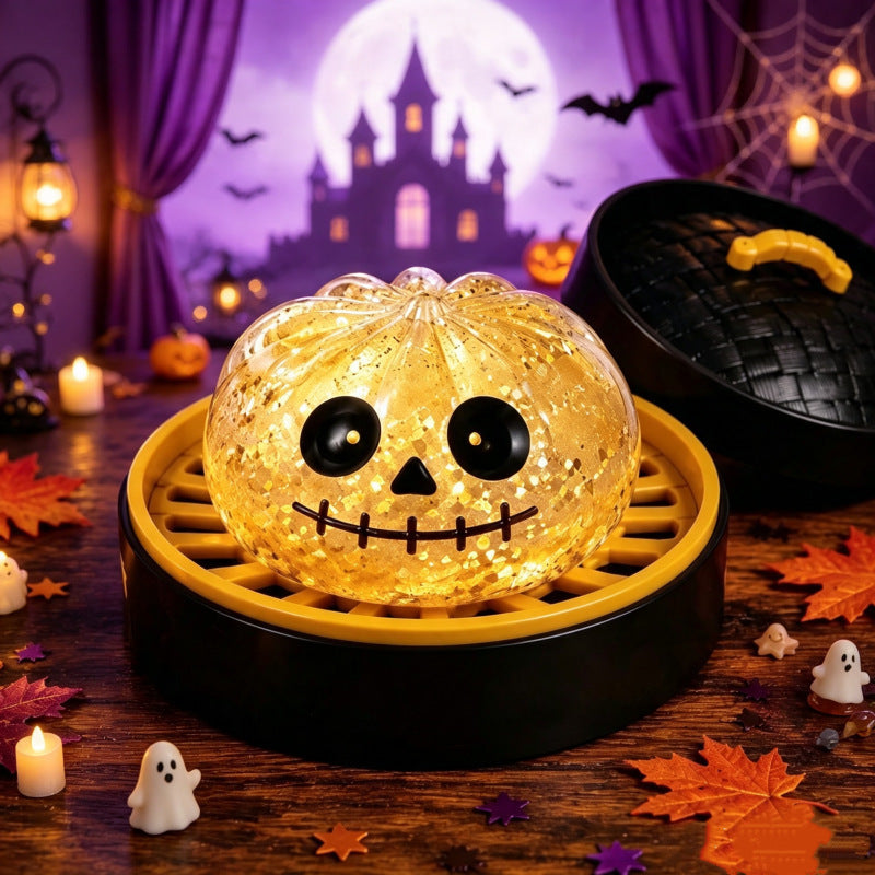 SpookyGlow - Gold Sparkle Skull 6.5cm